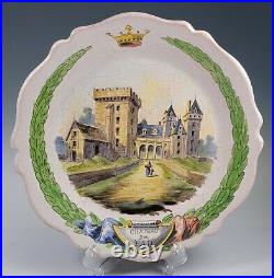 Antique French Faience Marseilles Tin Glazed Pottery Plate Chateau de Paul
