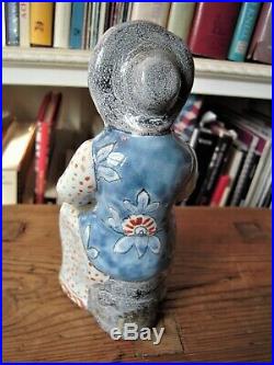 Antique French Faience Master Salt Figure Country Pottery Quimper Style