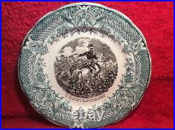 Antique French Faience Napoleon on Horseback Plate 1880-1930