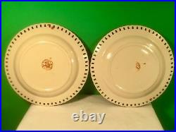Antique French Faience Pair of Floral Reticulated Plates France c. 1880