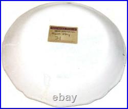 Antique French Faience Pie Plate Need Has No Law HP Lady Squatting & Peeing
