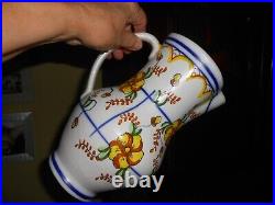 Antique French Faience Pitcher Jug Quimper Faience 1860-1890