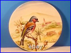 Antique French Faience Plate Chickadee Bird Plate c. 1891-1922