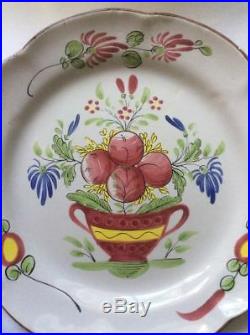 Antique French Faience Plate Home Decor Display Plate Flowers in Planter Plate