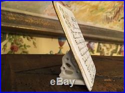 Antique French Faience Porcelain Menu Board Stand Food Restaurant