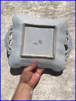 Antique French Faience Porcelain Tray Hand Painted Made in France Numbered