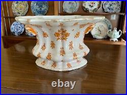Antique French Faience Pottery Flower Holder
