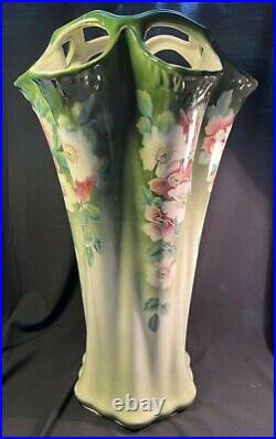 Antique French Faience Rare, Large Umbella Stand by K&G c. 1890 from Nancy