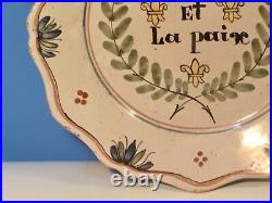 Antique French Faience Revolutionary Plate c. 1800's