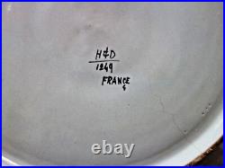 Antique French Faience Rouen Hand Painted charger / tray / cabinet plate 34 cm