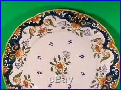 Antique French Faience Rouen Plate c. 1900 8.5 inches wide