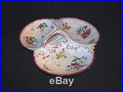 Antique French Faience Sarreguemines Divided Serving Dish 19th Century