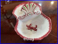 Antique French Faience Sarreguemines Tiny Divided Dish 19th Century Strasbourg