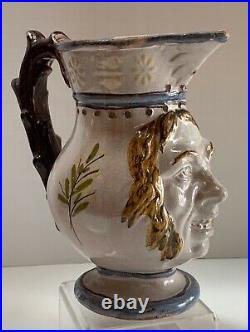 Antique French Faience Satyr Puzzle Jug
