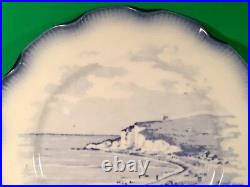 Antique French Faience Scenic Plate The Cliffs c. 1890's
