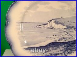 Antique French Faience Scenic Plate The Cliffs c. 1890's