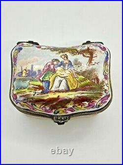 Antique French Faience Snuff Box Lille Enamelled 1767 Snuffbox France