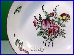 Antique French Faience Spring Floral Bowl Luneville