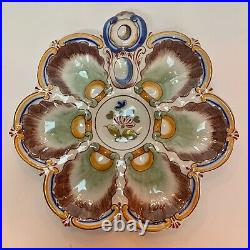 Antique French Faience St. Clement Oyster Plate Luneville c. 1900