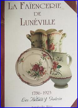 Antique French Faience Swallows Jardinaire & Vase Set Aerographie c. 1890s