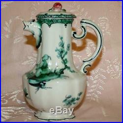 Antique French Faience Veuve Perrin Pot With Lid, Chinoiserie, Gargoyle Spout
