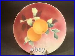 Antique French Faience Wall Plate with Oranges & Leaves Plate