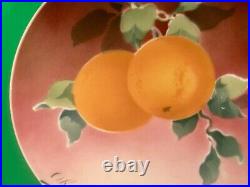 Antique French Faience Wall Plate with Oranges & Leaves Plate