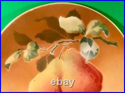 Antique French Faience Wall Plate with Pears and Leaves Plate