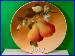 Antique French Faience Wall Plate with Pears and Leaves Plate