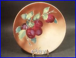 Antique French Faience Wall Plate with Plums & Leaves Plate