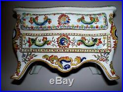 Antique French Faience by Fourmaintraux Freres Huge Jewelry Chest Circa 1880