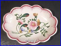 Antique French Floral Faience Hand Painted Floral Dish Plate c. 1800's