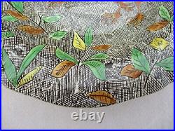 Antique French Gien Rambouillet Salad Plate Partidges Hunting Scene J. Bertholle