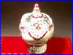 Antique French Hand Painted Floral Covered Faience Jar