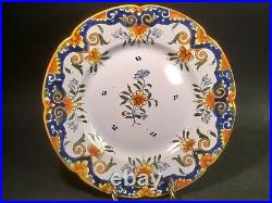 Antique French Hand Painted Rouen Plate c. 1900