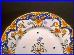 Antique French Hand Painted Rouen Plate c. 1900