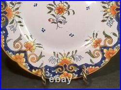 Antique French Hand Painted Rouen Plate c. 1900