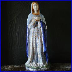 Antique French Henriot Quimper Faience Virgin Mary Sainte Vierge