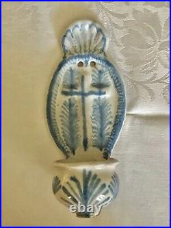 Antique French Holy Water Font. Faience de Paris Benetier Early 19th Century