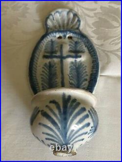 Antique French Holy Water Font. Faience de Paris Benetier Early 19th Century