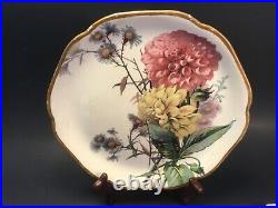 Antique French Hydrangeas Faience Choisy-Le-Roi Plate Great Makers Mark c. 1880