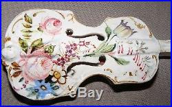 Antique French Italian Faience Faenza Tin Glaze Pottery Violin Cello Wall Pocket