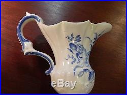 Antique French Italian Faience or Dutch Delft Blue White Ewer Expertly Restored