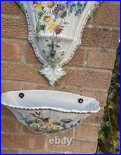 Antique French Lavabo Faience Kitchen Washstand 19th Century Garden Feature Old