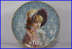 Antique French Montereau Faience Signed Portrait Charger Cabinet Plate