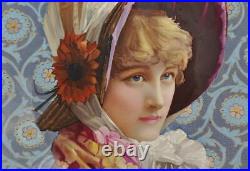 Antique French Montereau Faience Signed Portrait Charger Cabinet Plate