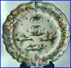 Antique French Moustiers Faience Tin Glazed Earthenware Plate