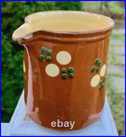 Antique French Pot Pottery Confit Stoneware Faience Terracotta Biot Pitcher