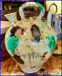 Antique French Pottery Pot Confit Glaze Earthenware Provencal Ironstone Faience