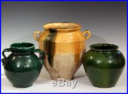Antique French Provence Country Pottery Vase Confit Pot Jug Snail Jar Faience
